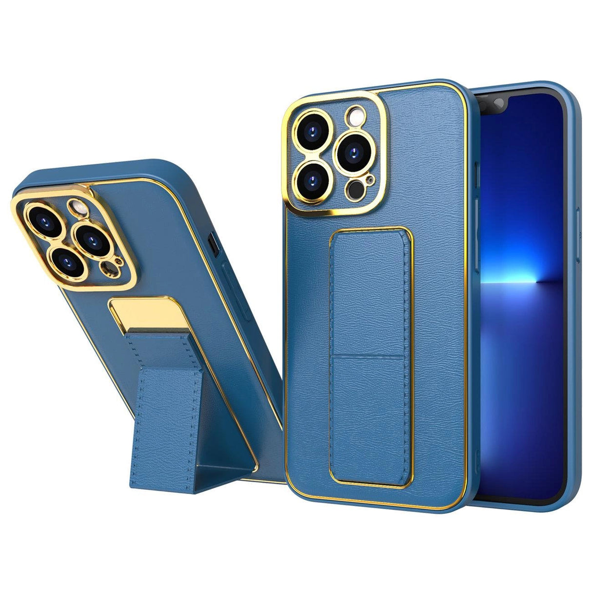 Ny Kickstand Case Case til iPhone 13 Pro med stativ blå