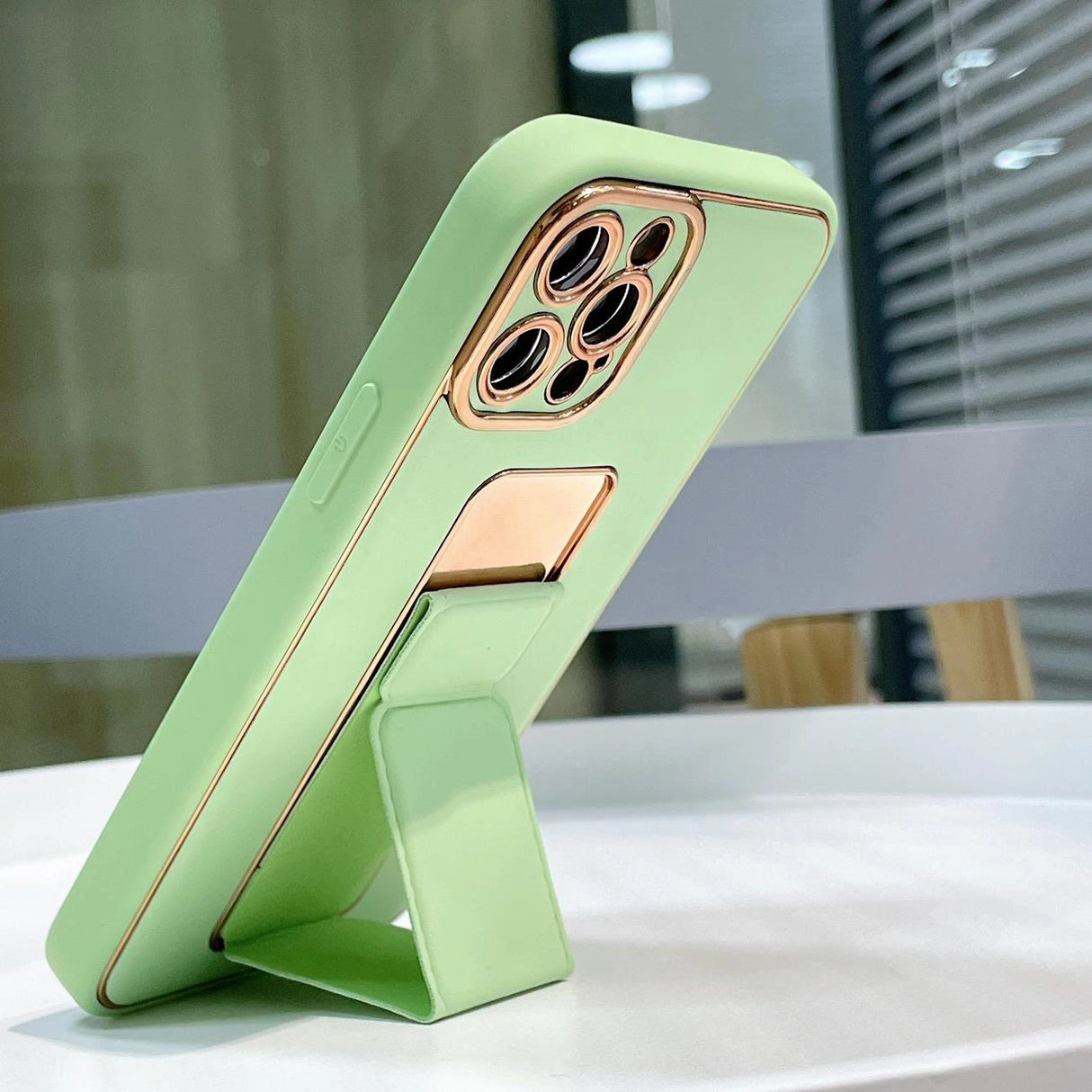 Ny Kickstand Case Case til iPhone 13 Pro med stativ sort