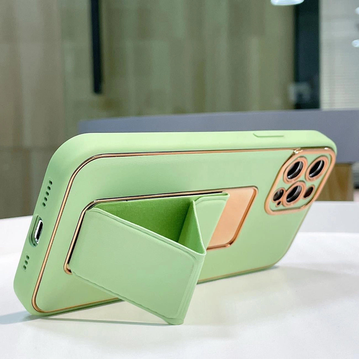 Ny Kickstand Case Case til iPhone 13 Pro med stativ lilla