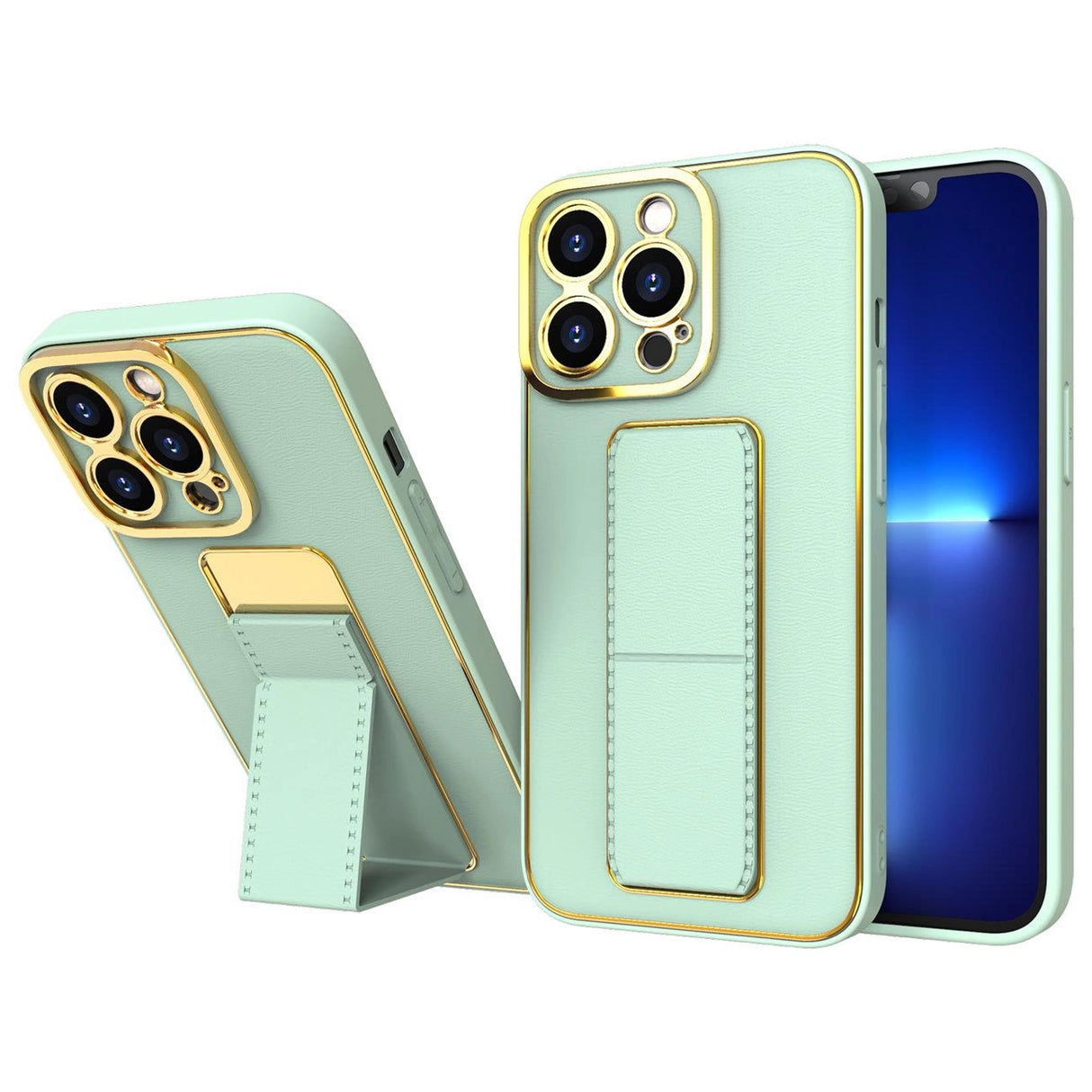 Ny Kickstand Case Case til iPhone 13 Pro Max med stativ grønt
