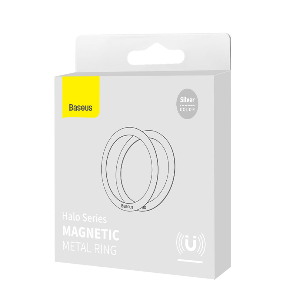 Magnetisk ring fra Baseus Halo-serien (2 stykker/pakning) sølv (PCCH000012)