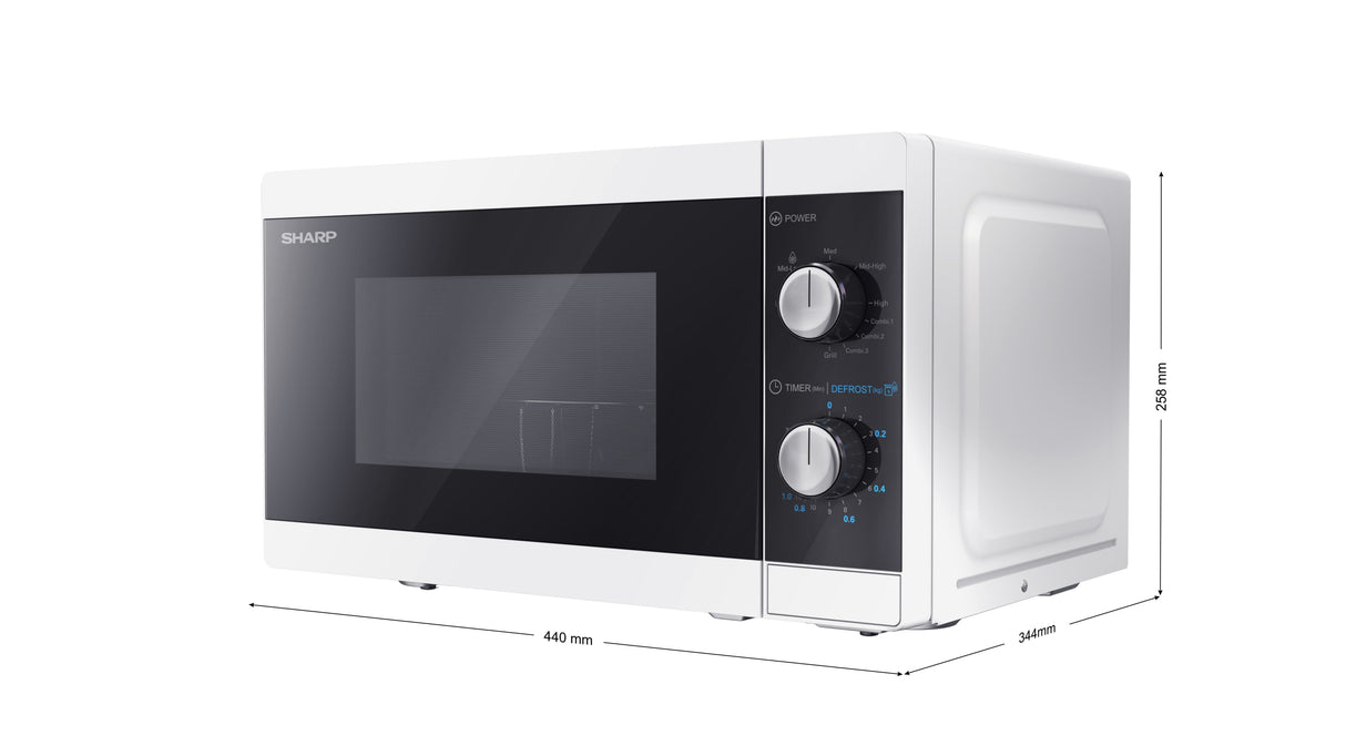Sharp YC-MG01E-W mikrobølgeovn Sort, Hvid Grill mikroovn Bordplade 20 L 800 W