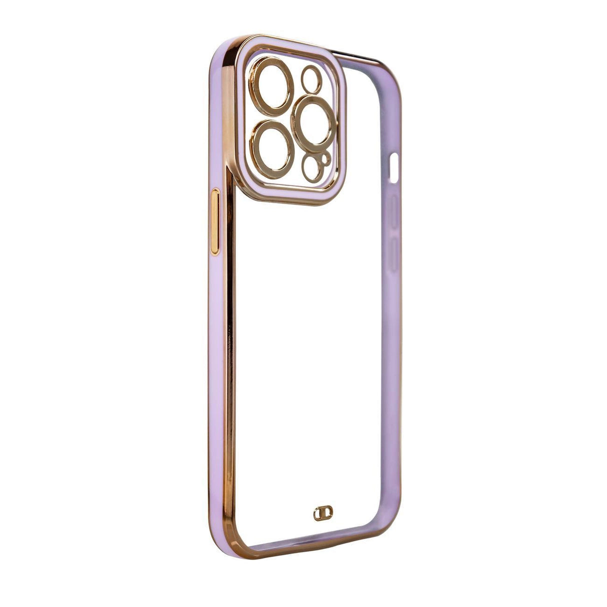 Fashion Case til iPhone 12 Pro Guldramme Gel Cover Lila