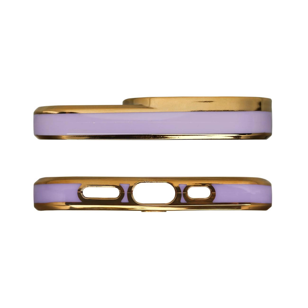 Fashion Case til iPhone 12 Pro Guldramme Gel Cover Lila
