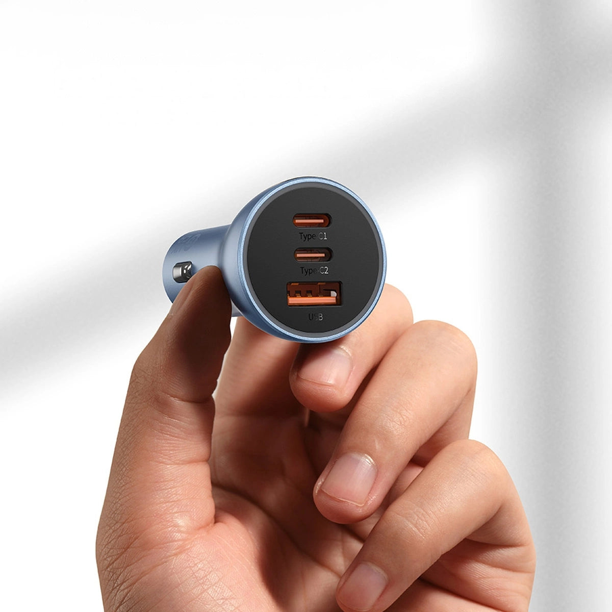 Baseus Golden Contactor Pro biloplader USB-A + 2x USB-C 65W mørkegrå (CGJP010013)