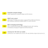 Baseus Golden Contactor Pro biloplader USB-A + 2x USB-C 65W mørkegrå (CGJP010013)