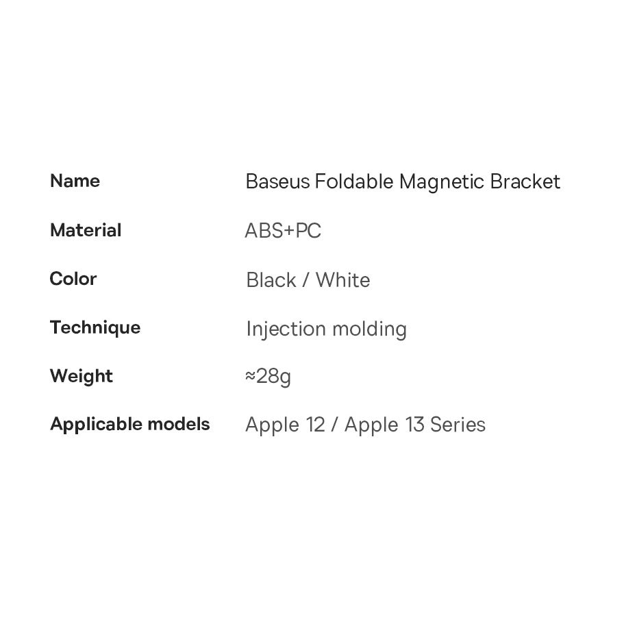 Foldestativ Baseus med magnetholder hvid (LUXZ010002)