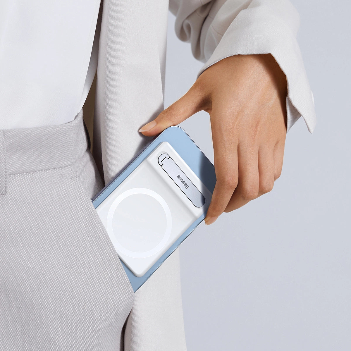 Foldestativ Baseus med magnetholder hvid (LUXZ010002)