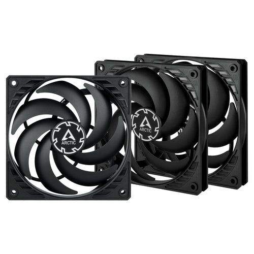 ARCTIC P12 Slim PWM PST Computerkabinet Ventilator 12 cm Sort 3 stk
