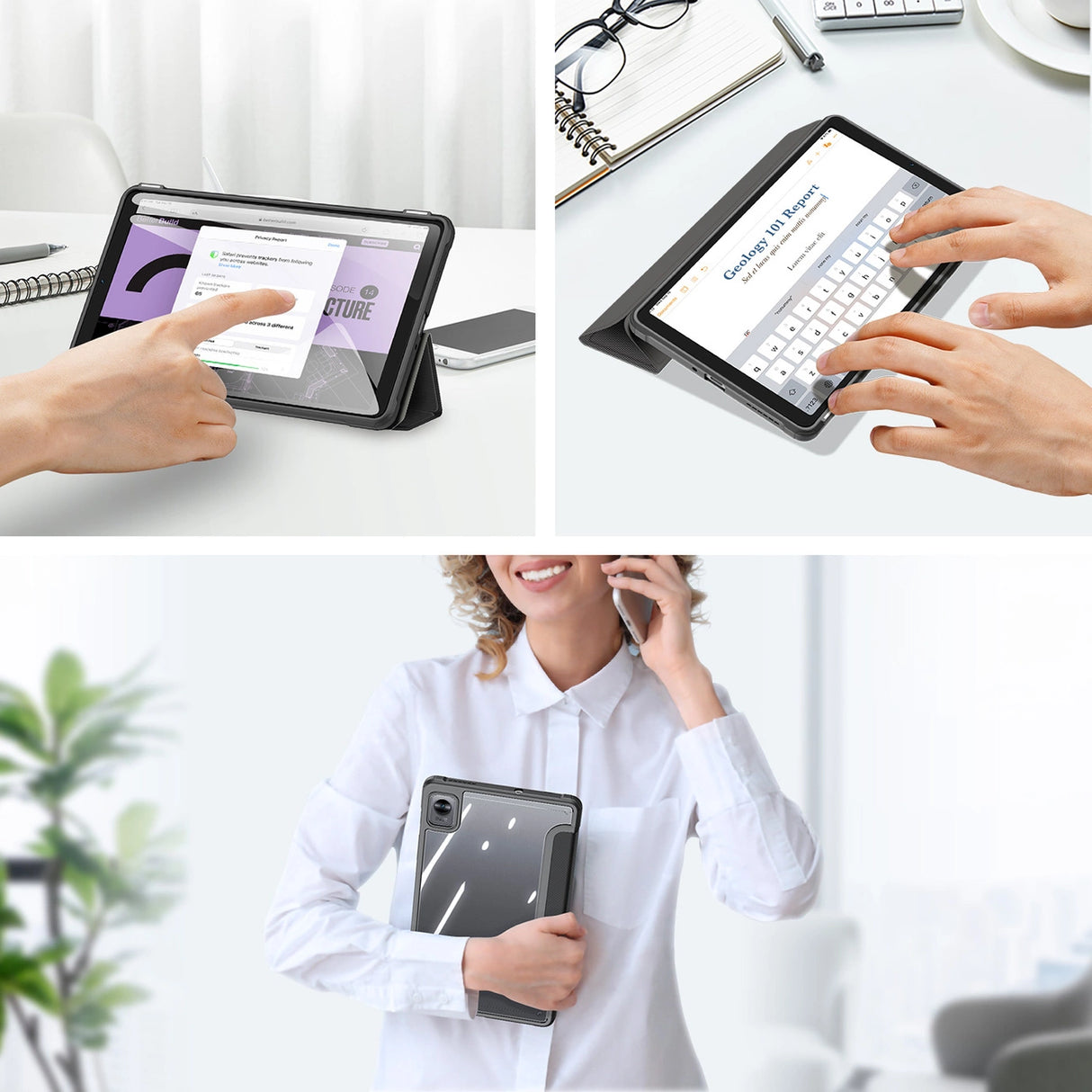 Dux Ducis Toby Armored Flip Smart Case til Realme Pad Mini sort