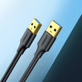 Ugreen US128 90576 USB-A 3.0 / USB-A 3.0 5Gb/s kabel 3m - sort