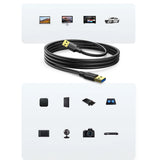 Ugreen US128 90576 USB-A 3.0 / USB-A 3.0 5Gb/s kabel 3m - sort