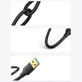 Ugreen US128 90576 USB-A 3.0 / USB-A 3.0 5Gb/s kabel 3m - sort