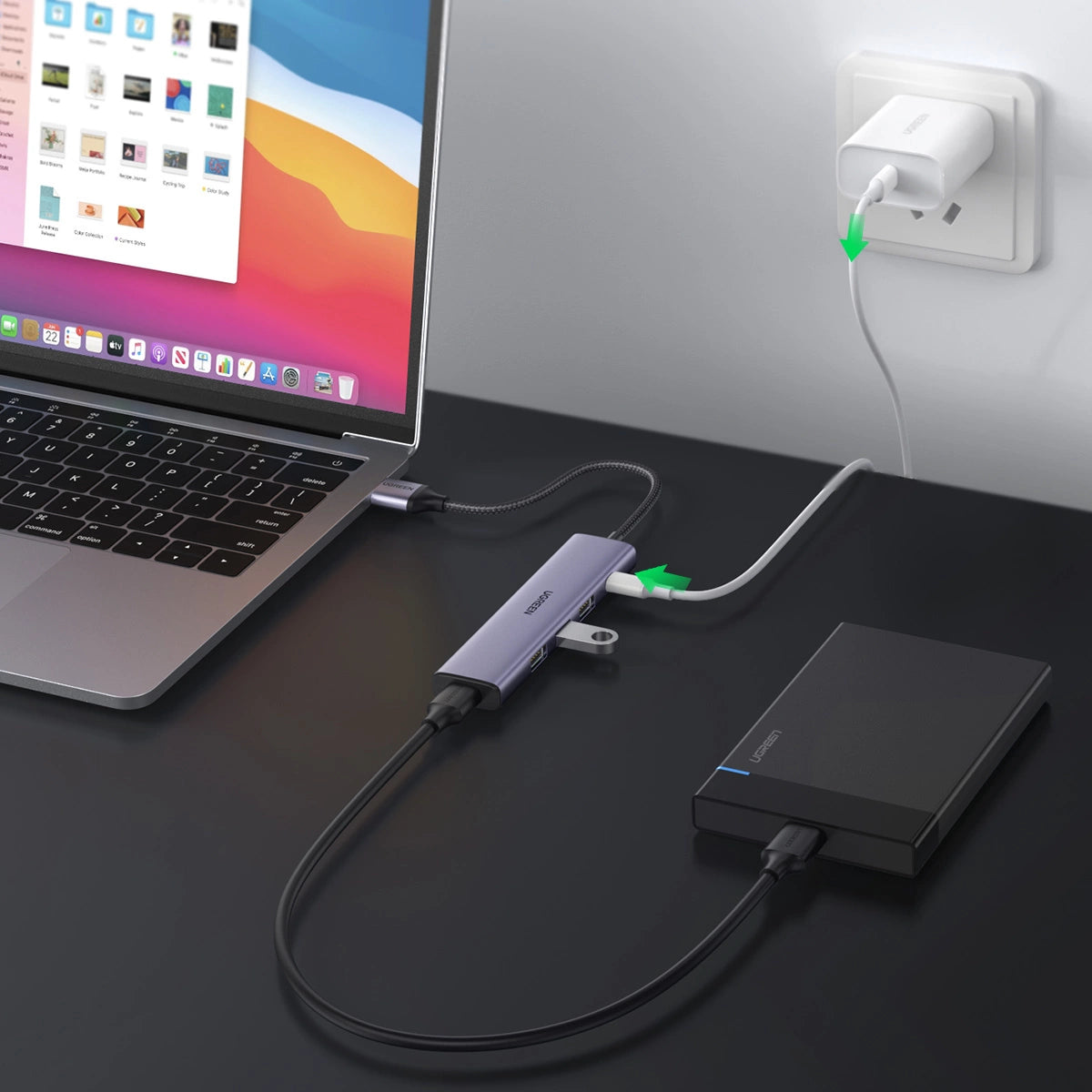 Ugreen USB HUB splitter - 4x USB 3.0 grå (CM473 20805)