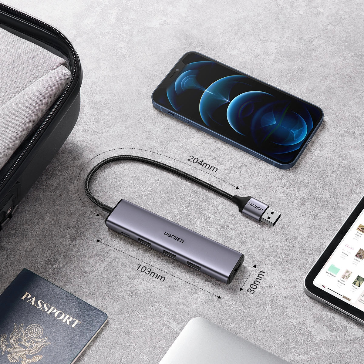 Ugreen USB HUB splitter - 4x USB 3.0 grå (CM473 20805)