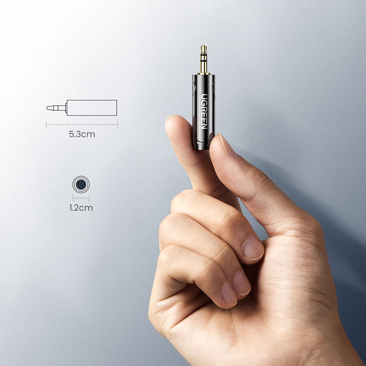 Ugreen adapter 3,5 mm lyd adapter (mand) til 6,35 mm mini jack (kvinde) grå (AV168)