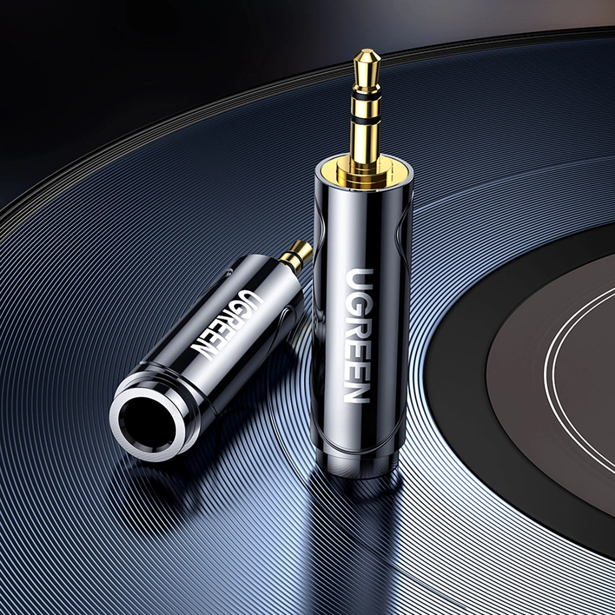 Ugreen adapter 3,5 mm lyd adapter (mand) til 6,35 mm mini jack (kvinde) grå (AV168)