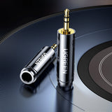Ugreen adapter 3,5 mm lyd adapter (mand) til 6,35 mm mini jack (kvinde) grå (AV168)