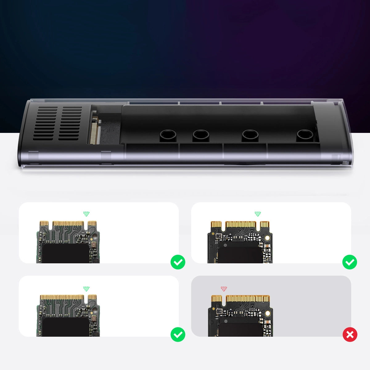 Ugreen CM400 90264 caddy til M.2 SSD med USB-C 3.2 port - grå
