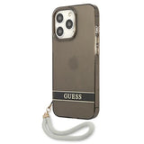 Guess GUHCP13LHTSGSK iPhone 13 Pro / 13 6.1" sort/sort hardcase Gennemskinnelig Stap