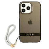Guess GUHCP13LHTSGSK iPhone 13 Pro / 13 6.1" sort/sort hardcase Gennemskinnelig Stap