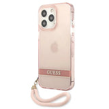 Guess gennemsigtige båndsæske til iPhone 13 Pro / 13 6.1" - Pink