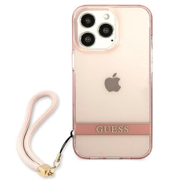 Guess gennemsigtige båndsæske til iPhone 13 Pro / 13 6.1" - Pink