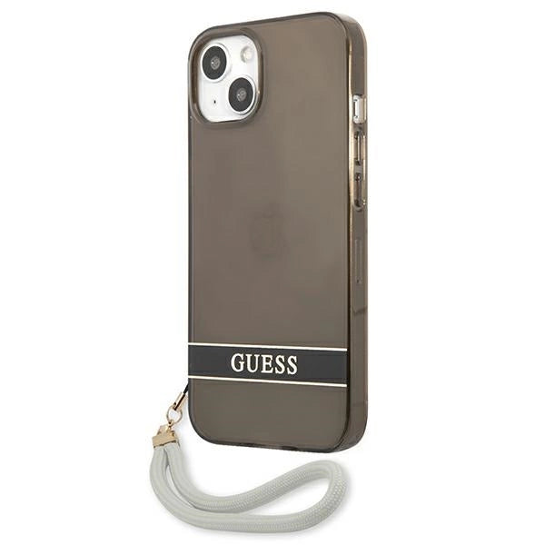 Guess GUHCP13SHTSGSK iPhone 13 mini 5.4" sort/sort hardcase Gennemskinnelig Stap