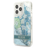 Guess GUHCP13XLFLSN iPhone 13 Pro Max 6.7" grøn/grøn hardcase Flower Liquid Glitter