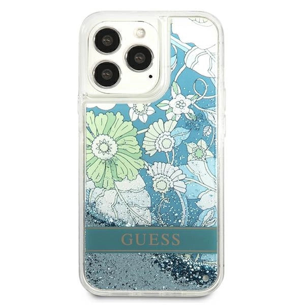 Guess GUHCP13XLFLSN iPhone 13 Pro Max 6.7" grøn/grøn hardcase Flower Liquid Glitter