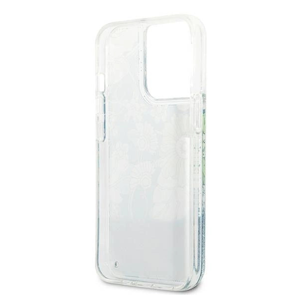 Guess GUHCP13XLFLSN iPhone 13 Pro Max 6.7" grøn/grøn hardcase Flower Liquid Glitter