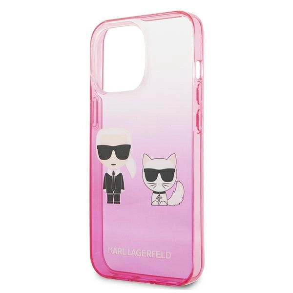 Karl Lagerfeld KLHCP13LTGKCP iPhone 13 Pro / 13 6,1" hårdkasse rosa/rosa Gradient Ikonik Karl & Choupette