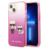 Karl Lagerfeld KLHCP13STGKCP iPhone 13 mini 5,4 "hårdkasse rosa/rosa Gradient Ikonik Karl & Choupette