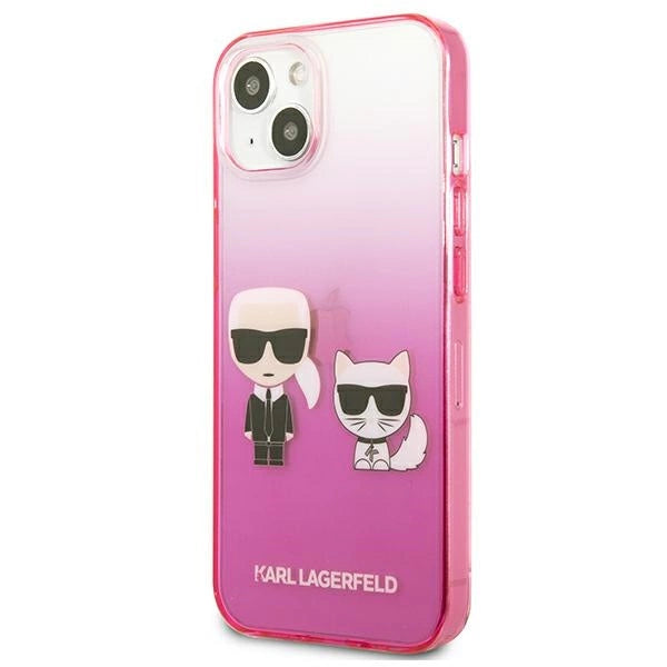 Karl Lagerfeld KLHCP13STGKCP iPhone 13 mini 5,4 "hårdkasse rosa/rosa Gradient Ikonik Karl & Choupette