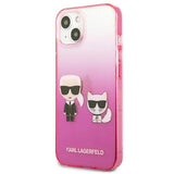 Karl Lagerfeld KLHCP13STGKCP iPhone 13 mini 5,4 "hårdkasse rosa/rosa Gradient Ikonik Karl & Choupette