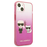 Karl Lagerfeld KLHCP13STGKCP iPhone 13 mini 5,4 "hårdkasse rosa/rosa Gradient Ikonik Karl & Choupette