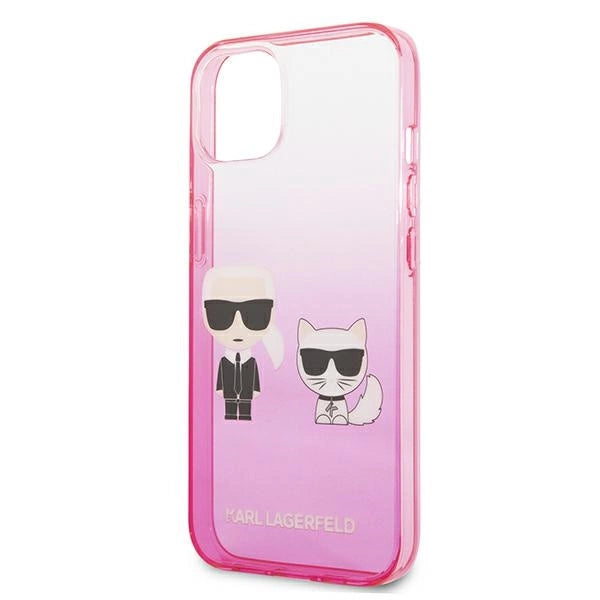 Karl Lagerfeld KLHCP13STGKCP iPhone 13 mini 5,4 "hårdkasse rosa/rosa Gradient Ikonik Karl & Choupette