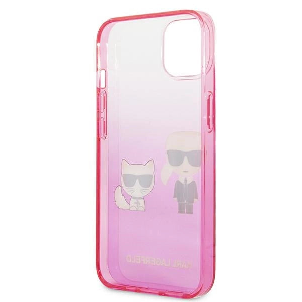 Karl Lagerfeld KLHCP13STGKCP iPhone 13 mini 5,4 "hårdkasse rosa/rosa Gradient Ikonik Karl & Choupette