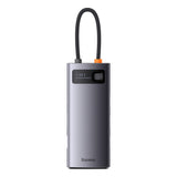 Baseus Metal Gleam Series HUB 7-in-1 USB Type C docking station - 1 x HDMI / 1 x VGA / 3 x USB 3.2 Gen. 1 / 1 x Power Delivery / 1 x RJ-45 Ethernet gray (WKWG040013)