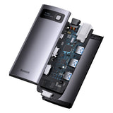 Baseus Metal Gleam Series HUB 7-in-1 USB Type C docking station - 1 x HDMI / 1 x VGA / 3 x USB 3.2 Gen. 1 / 1 x Power Delivery / 1 x RJ-45 Ethernet gray (WKWG040013)