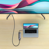 Baseus Metal Gleam Series HUB 7-in-1 USB Type C docking station - 1 x HDMI / 1 x VGA / 3 x USB 3.2 Gen. 1 / 1 x Power Delivery / 1 x RJ-45 Ethernet gray (WKWG040013)