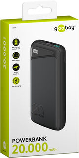 Goobay 53939 powerbank Lithium polymer (LiPo) 20000 mAh Sort