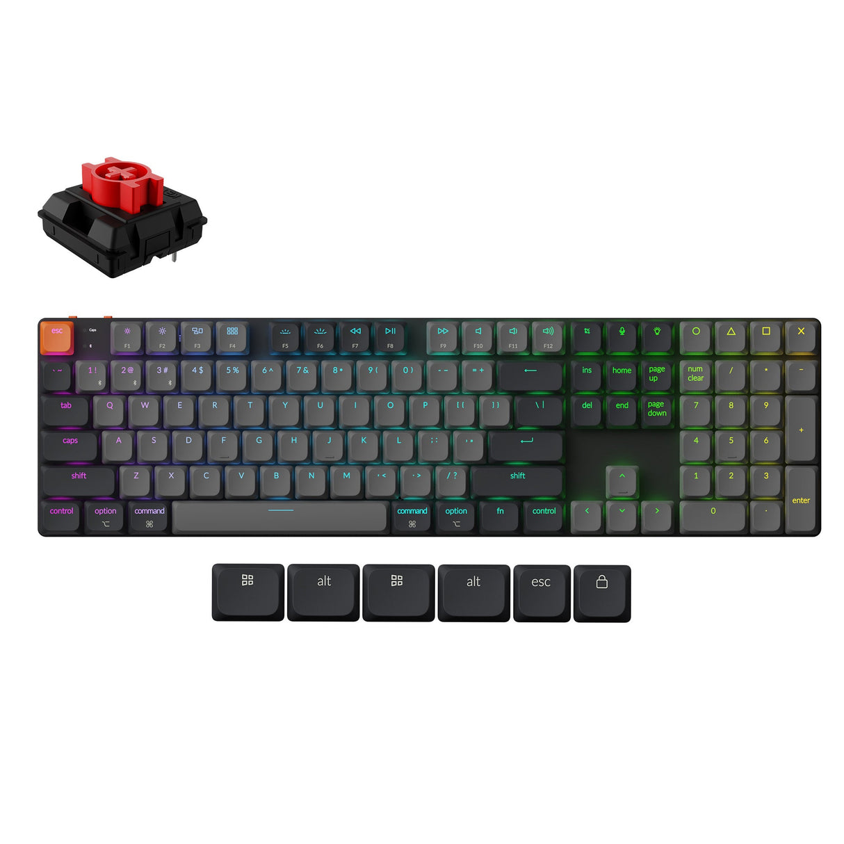 Keychron K5 QMK tastatur Universel USB + Bluetooth QWERTY Engelsk Sort