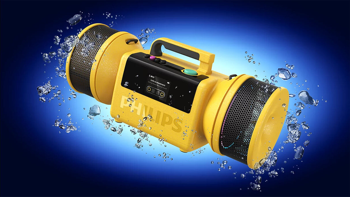 Philips The Tube Bærbar stereohøjttaler Gul 140 W