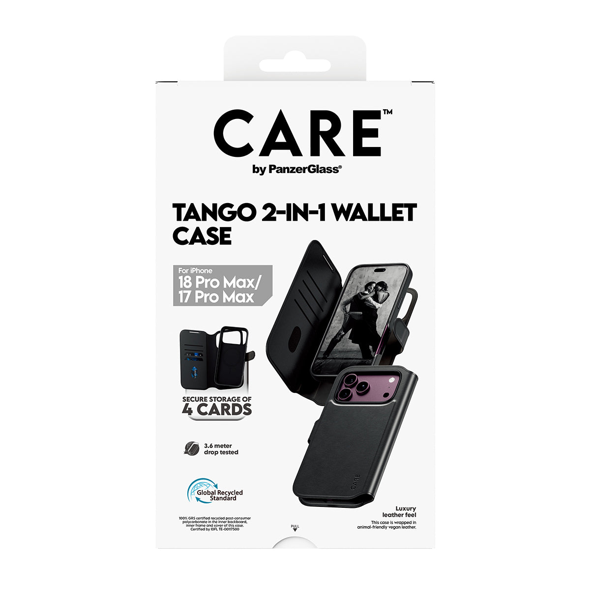 CARE by PanzerGlass Tango 2in1 Black Wallet Case w. MagSafe Apple iPhone 18 Pro Max