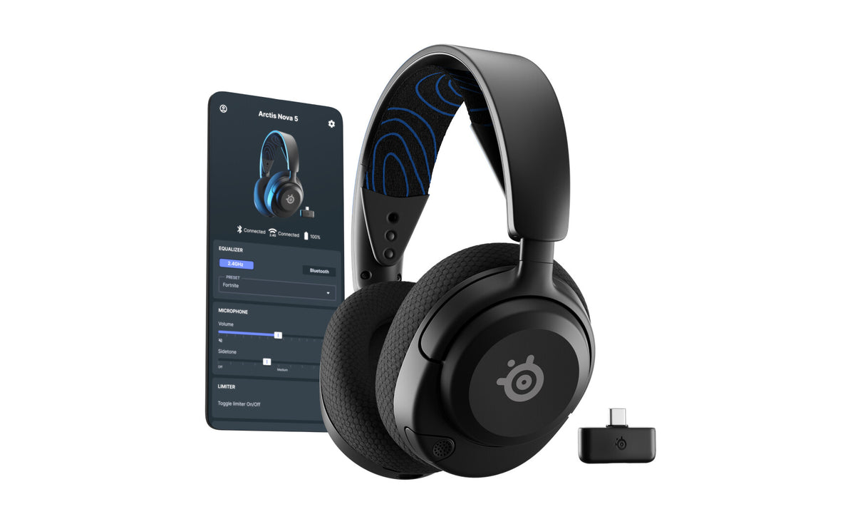 Steelseries Arctis Nova 5P Wireless Headset Trådløs Spil USB Type-C Bluetooth Sort