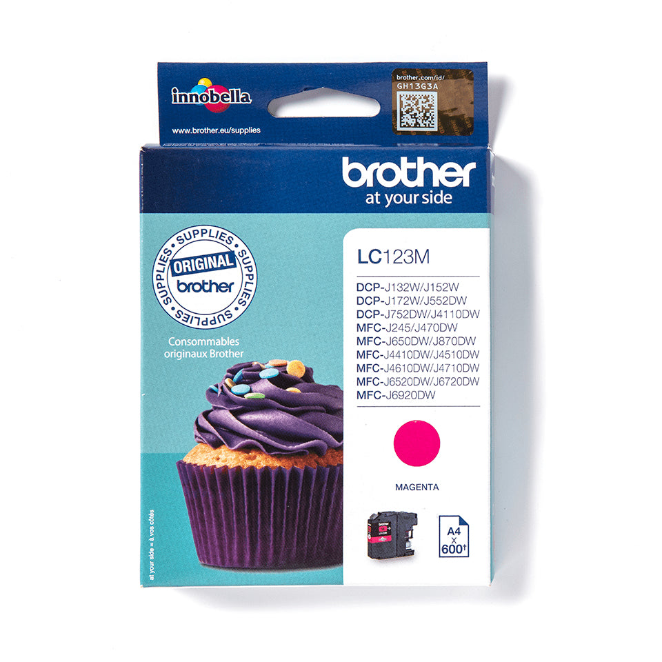Brother LC123M blækpatron 1 stk Original Magenta