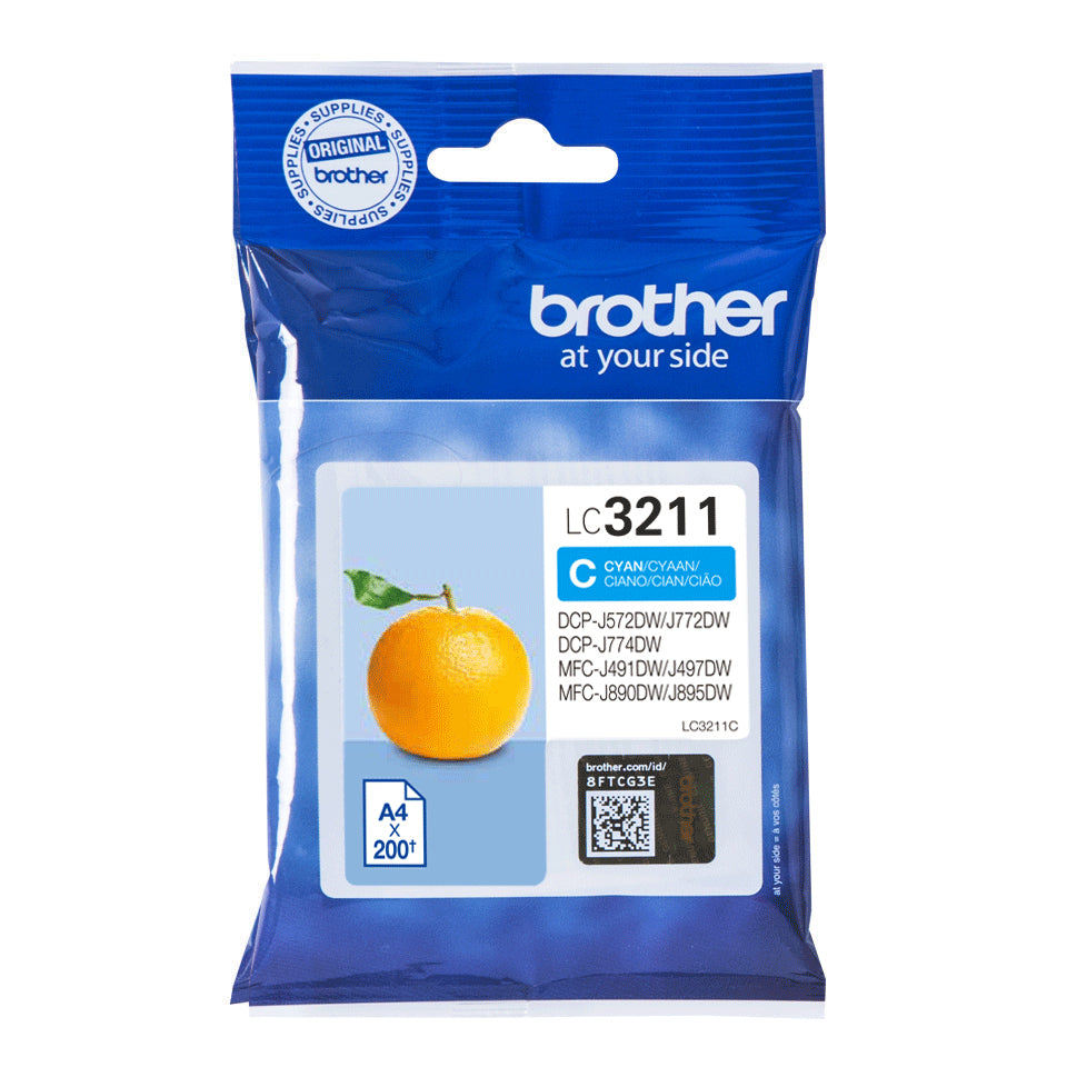 Brother LC3211C blækpatron 1 stk Original Blå