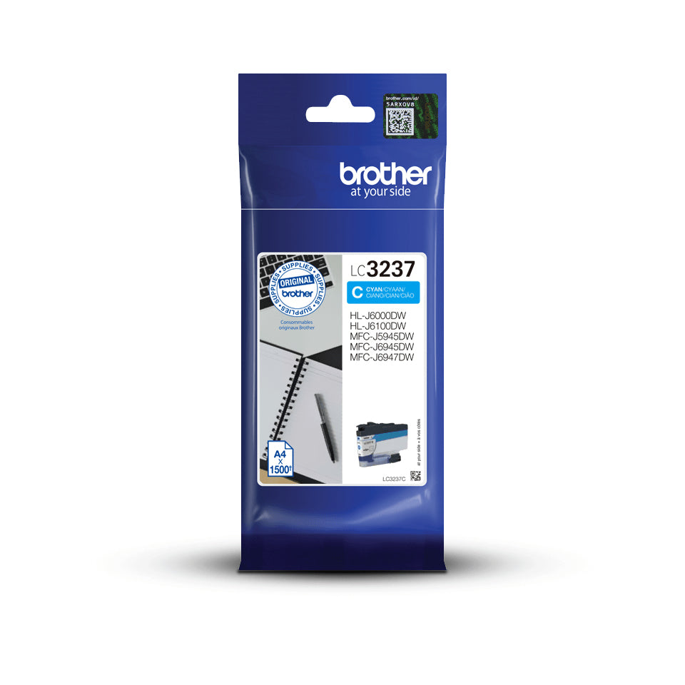 Brother LC3237C blækpatron 1 stk Original Blå