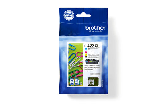 Brother LC422XLVALDR blækpatron 4 stk Original Højt (XL) udbytte Sort, Blå, Magenta, Gul